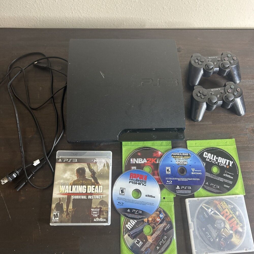 Sony PlayStation 3 PS3 Slim 160GB CECH-3001A Console 2 7 Games Bundle Tested